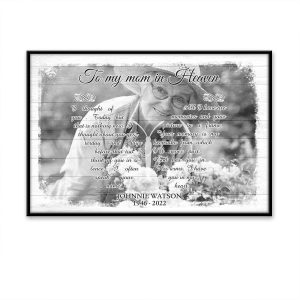To My Mom In Heaven Custom Image Date Of Life Loss Of Mom In Heaven Poster 3
