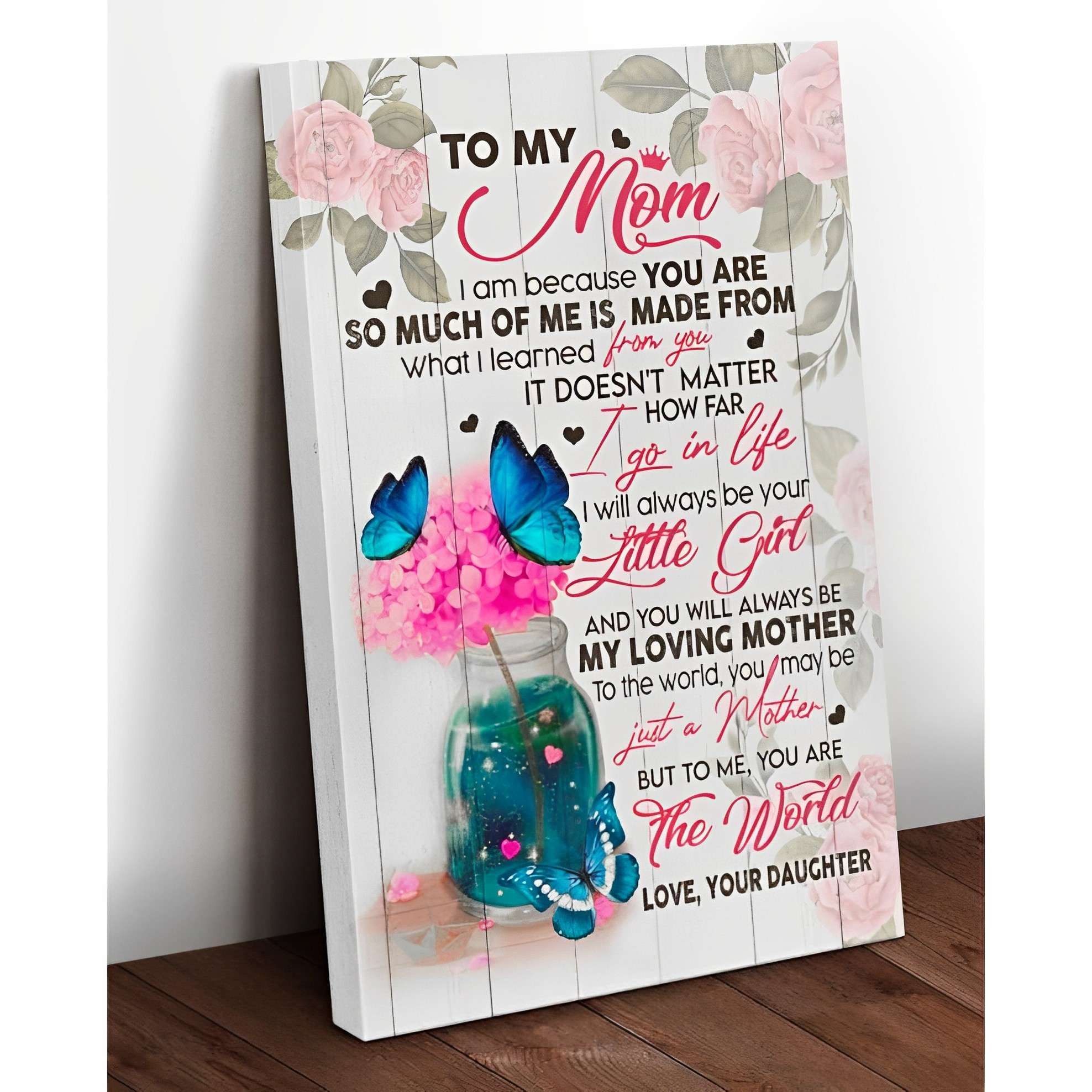 To My Mom Personalized Canvas, Canvas For Mom From Daughter, Loving Mom Canvas