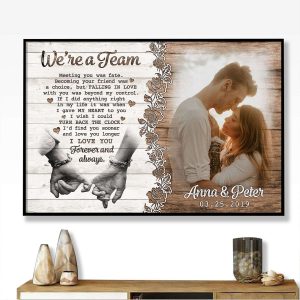 We’re A Team Anniversary Personalized Picture Canvas