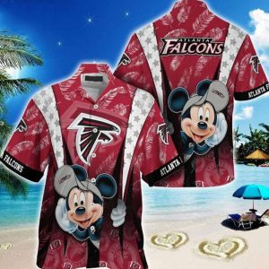 Atlanta Falcons Logo Mickey Mouse Disney Hawaiian Shirt, NFL Hawaiian Shirt