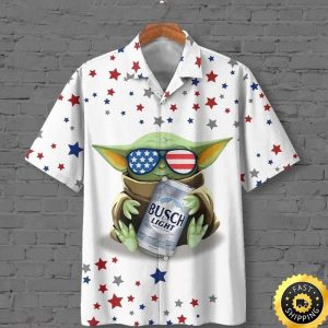 Baby Yoda American Flag Glasses Star Wars Hawaiian Shirt Four July Gift, Star Wars Aloha Shirt