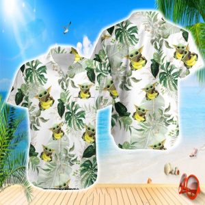 Baby Yoda And Banana Aloha Shirt, Star Wars Hawaiian Shirt