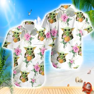 Baby Yoda Pineapple Cute Aloha Shirt, Star Wars Hawaiian Shirt