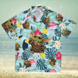 Baby Yoda Star Wars Hawaiian Shirt Men Kids Vintage Floral, Star Wars Aloha Shirt