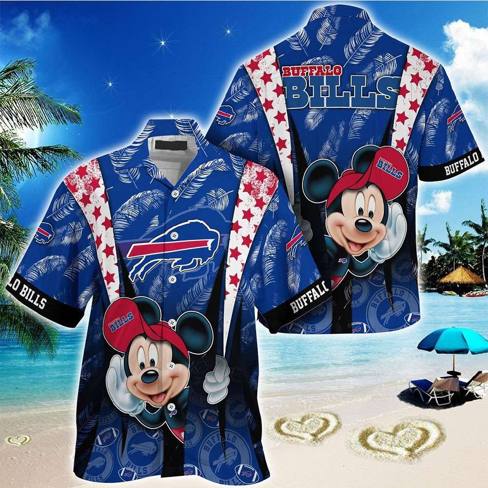 Buffalo Bills Logo Mickey Mouse Disney Hawaiian Shirt, NFL Hawaiian Shirt