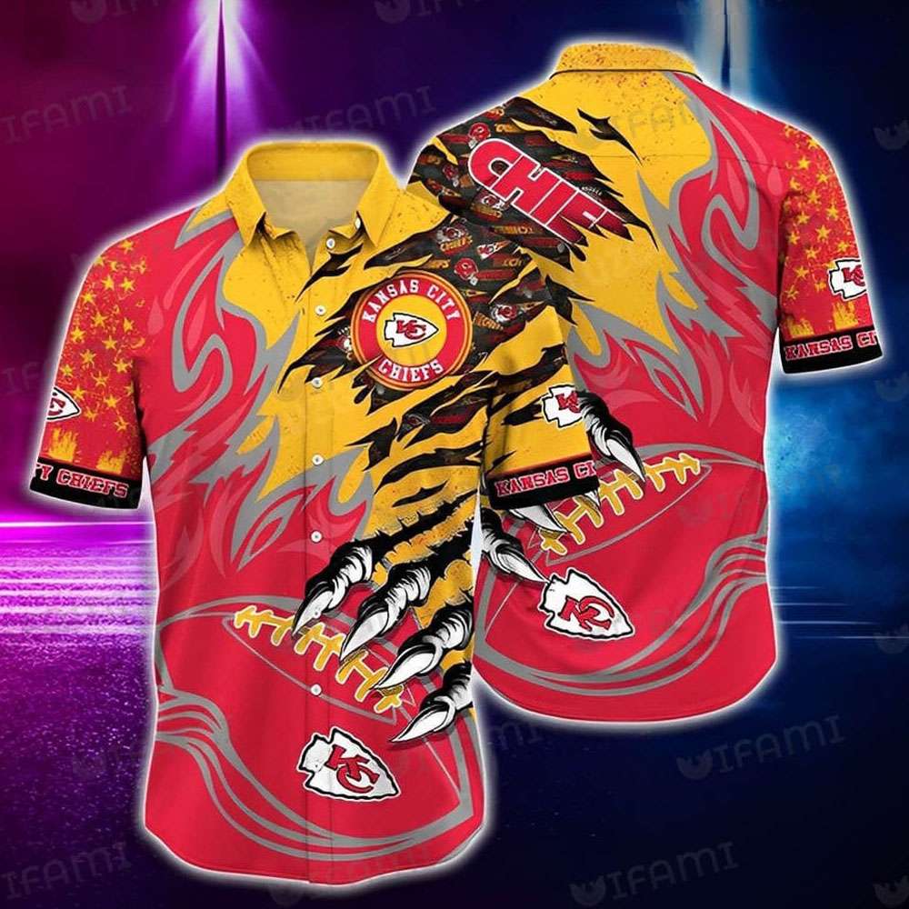 Chiefs Hawaiian Shirt Claws Football On Fire NFL Kansas City Chiefs Best Seller Shirts Design In Usa 1