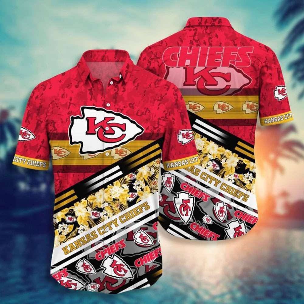 Chiefs Hawaiian Shirt Coconut Grunge Football NFL Kansas City Chiefs Best Seller Shirts Design In Usa 1