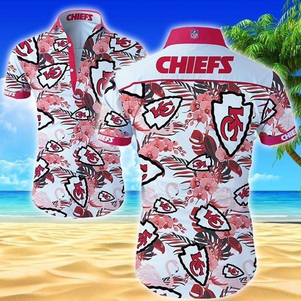 Chiefs Hawaiian Shirt Flamingo Logo Pattern Football NFL Kansas City Chiefs Best Seller Shirts Design In Usa 1