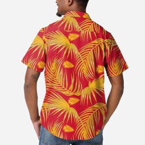 Chiefs Hawaiian Shirt Gold Palm Leaf Logo Pattern Football NFL Kansas City Chiefs, Kansas City Chiefs Hawaiian Shirt