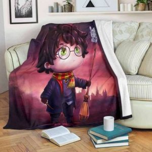 Cute Harry Potter Chibi Blanket, Harry Potter Blanket