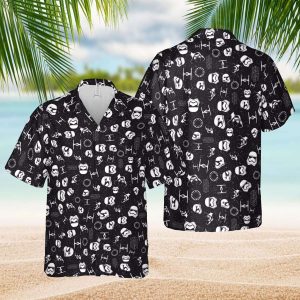 Darth Vader Face Black Summer Shirt, Star Wars Hawaiian Shirt
