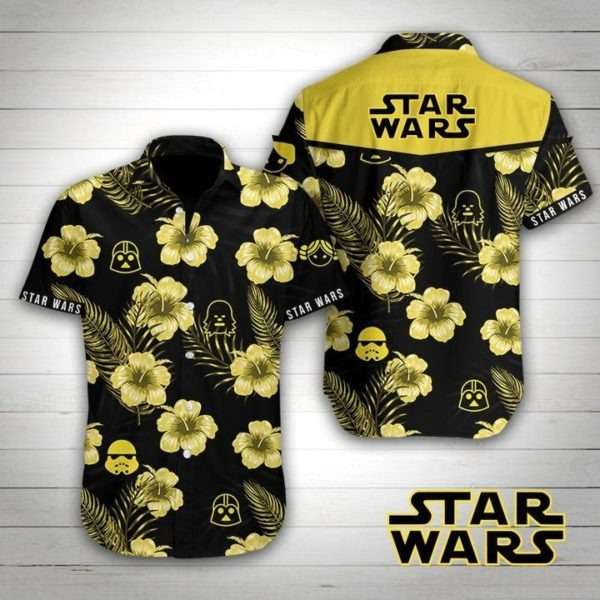 Darth Vader Icon Star Wars Hawaiian Shirt Yellow Darth Vader Hawaiian Shirt 1