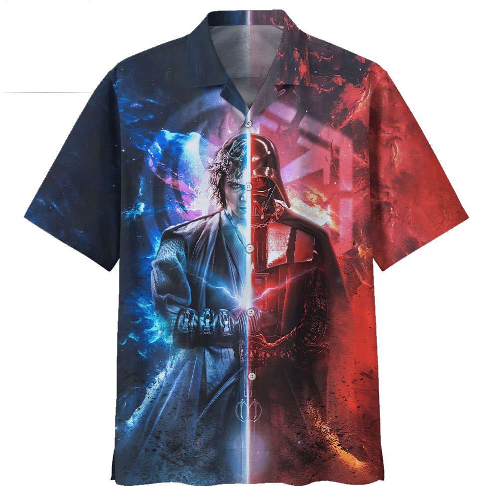 Darth Vader Red Blue Glowing Star Wars Hawaiian Shirt Darth Vader Hawaiian Shirt 1