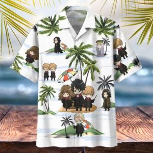 Harry Potter Chibi Characters White Hawaiian Shirt