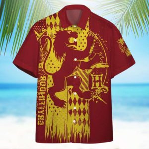 Harry Potter Gryffindor Crest All Over Print 3D Hawaiian Shirt