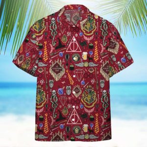 Harry Potter Gryffindor Items All Over Print Red Hawaiian Shirt