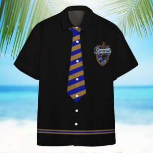 Harry Potter Ravenclaw Crest Uniform All Over Print 3D Hawaiian Shirt – Black