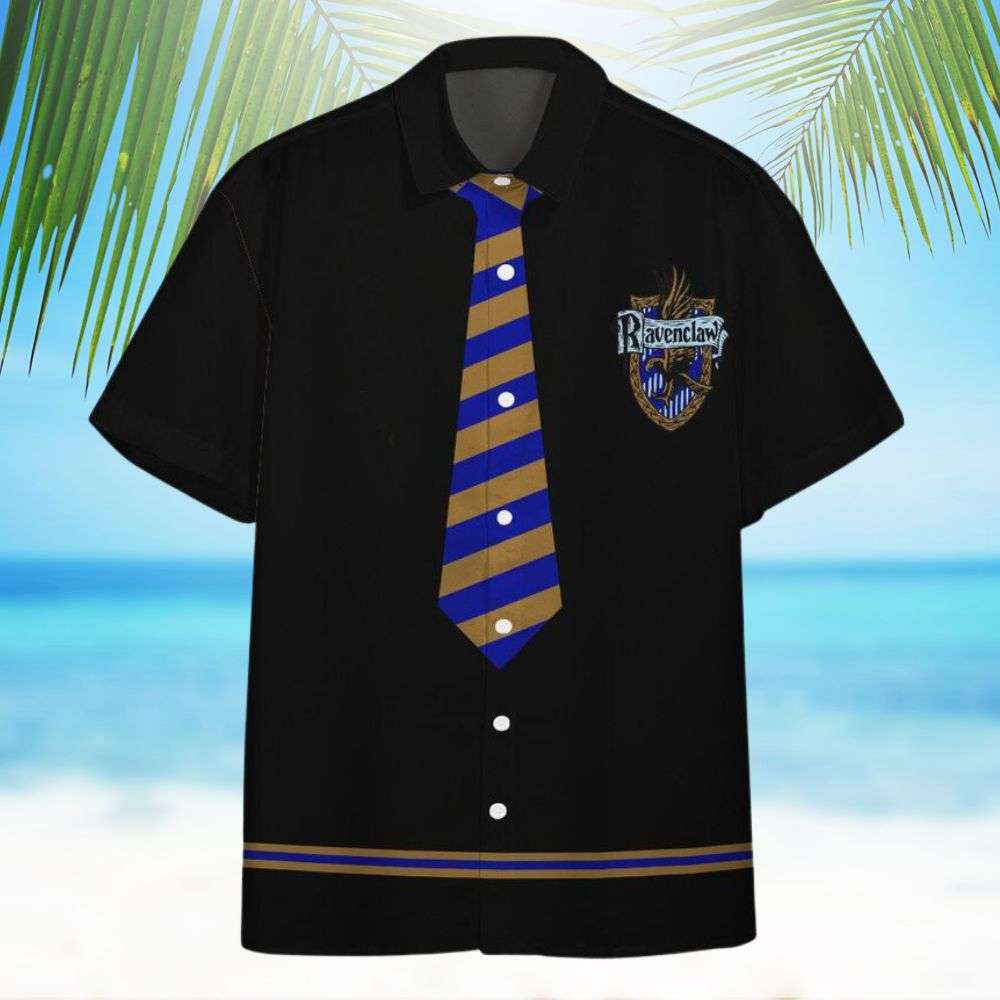 Harry Potter Ravenclaw Crest Uniform All Over Print 3D Hawaiian Shirt - Black