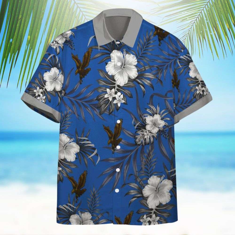 Harry Potter Ravenclaw Hibiscus Flowers Pattern All Over Print Blue Hawaiian Shirt