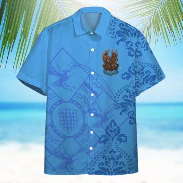 Harry Potter Ravenclaw House Paisley Pattern All Over Print Blue Hawaiian Shirt