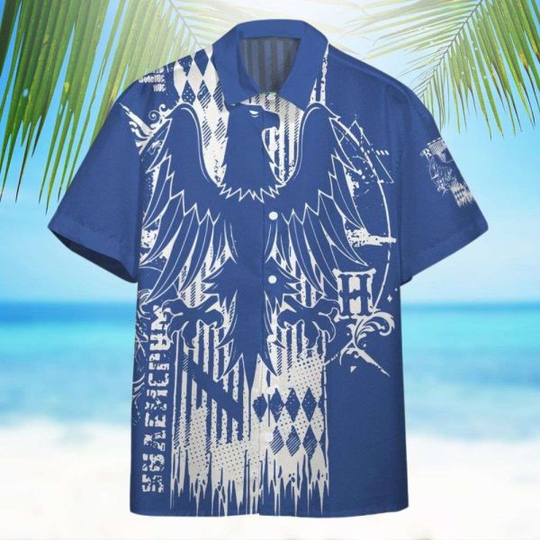 Harry Potter Ravenclaw House White Eagle All Over Print Blue Hawaiian Shirt