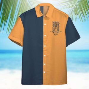 Harry Potter Ravenclaw Show Your Wisdom All Over Print Orange Navy Hawaiian Shirt
