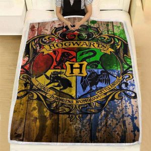 Hogwarts Symbol Draco Colorful Blanket, Harry Potter Blanket