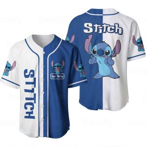 Personalized Stitch Baseball Jersey Shirt, 3D Print Clothing Cute Stitch Gift