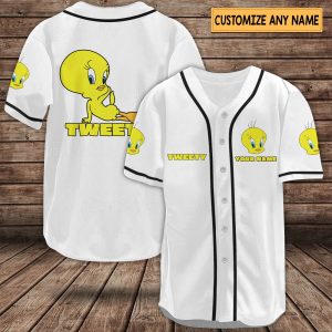 Personalized Tweety Baseball Jersey Shirts, Tweety Shirts, Tweety Sports Jersey