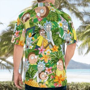 Rick And Morty Hawaiian Shirt, Funny Cartoon Rick And Morty Shirt