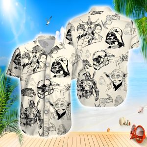 Star Wars Characters Beach Shirt, Star Wars Hawaiian Shirt