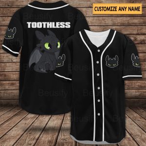 Toothless Baseball Jersey Shirts, Toothless Shirts, Dragon Jersey Men, Night Fury Baseball Shirt
