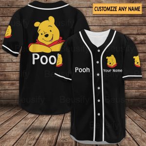 Winnie Pooh Baseball Jersey, Pooh Bear Disney Jersey Shirt