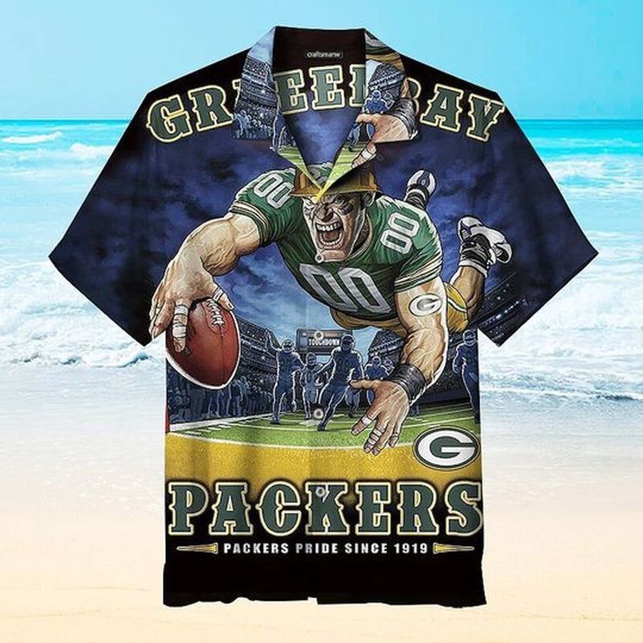 1919 Green Bay Packers Hawaiian Shirt Graphic Print Short Sleeve