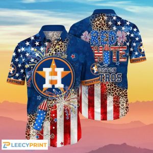Astros Hawaiian Shirt 4th Of July Independence Day