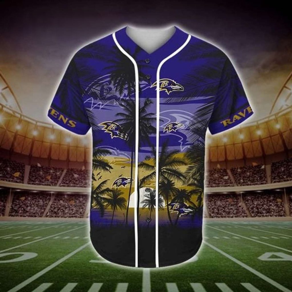 Baltimore Ravens Tropical Palm Tree NFL Baseball Jersey