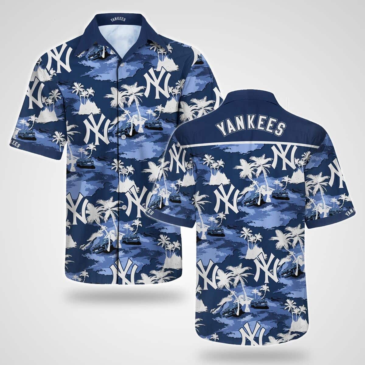 Baseball New York Yankees Beach Palm Tree Hawaiian Shirt