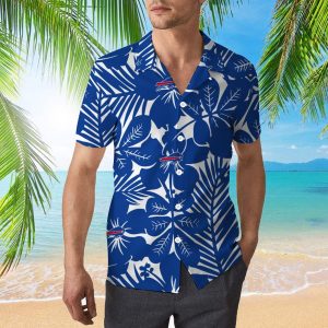 Buffalo Bills Hawaiian Shirt Flower Pattern Beach Gift For Friend, NFL Hawaiian Shirt