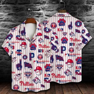 Chicago Cubs Major League Baseball Red Stripe MLB Print Hawaiian Shirt, MLB Hawaiian Shirt