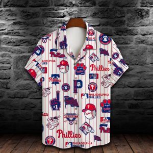 Chicago Cubs Major League Baseball Red Stripe MLB Print Hawaiian Shirt, MLB Hawaiian Shirt