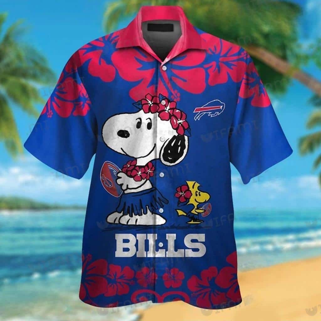 Cool Buffalo Bills Hawaiian Shirt Snoopy Peanuts Summer Beach Gift, NFL Hawaiian Shirt