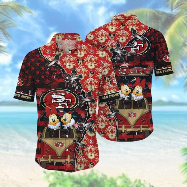 Cool Disney Mickey Mouse NFL San Francisco 49ers Hawaiian Shirt, NFL Hawaiian Shirt