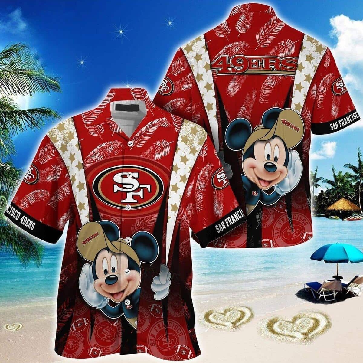 Cool Mickey Mouse NFL San Francisco 49ers Hawaiian Shirt, NFL Hawaiian Shirt