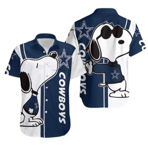 Cool Snoopy Dallas Cowboys Hawaiian Shirt Beach Gift For Friend, NFL Hawaiian Shirt