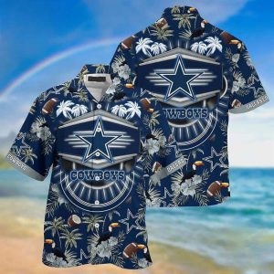 Dallas Cowboys Hawaiian Shirt Coconut Pattern Summer Beach Gift, NFL Hawaiian Shirt