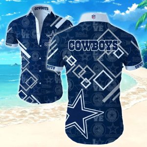 Dallas Cowboys Hawaiian Shirt Football Gift For Best Friend, NFL Hawaiian Shirt