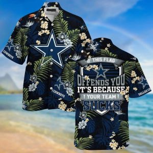 Dallas Cowboys Hawaiian Shirt If This Flag Offends, NFL Hawaiian Shirt