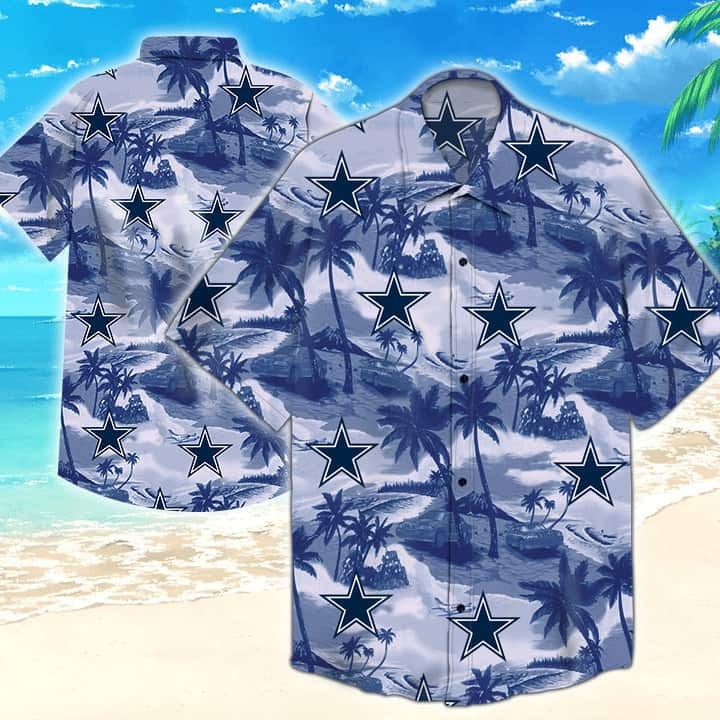 Dallas Cowboys Hawaiian Shirt Summer Gift For Football Fans, NFL Hawaiian Shirt