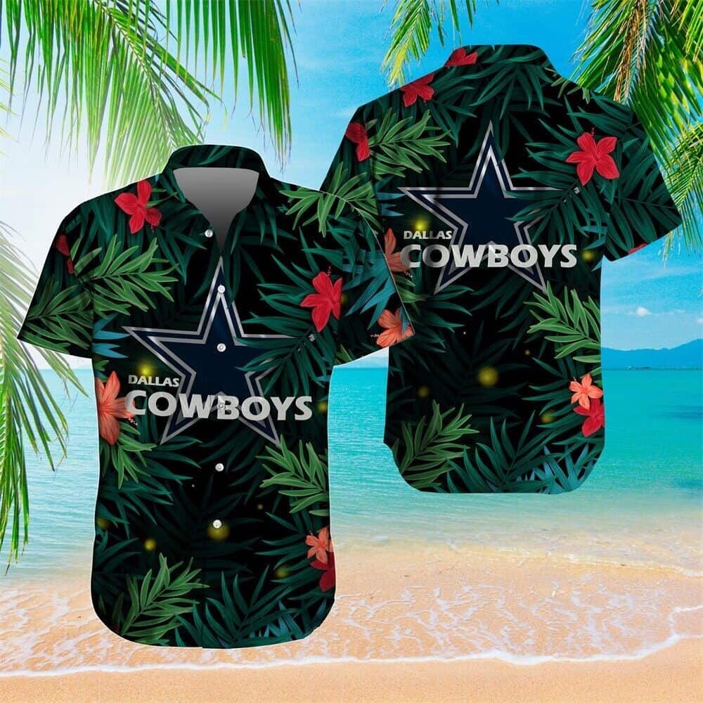 Dallas Cowboys Hawaiian Shirt Summer Holiday Gift For Sports Enthusiast, NFL Hawaiian Shirt