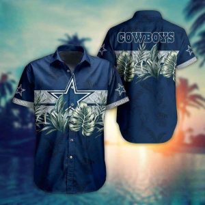Dallas Cowboys Hawaiian Shirt Tropical Pattern Gift For NFL Fans, NFL Hawaiian Shirt